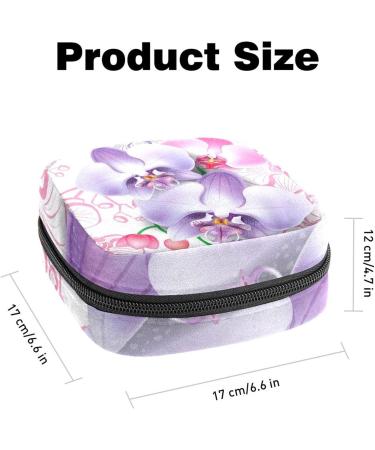 Menstruation Pad Bag with Zipper | Women's Napkin & Tampon Organizer | Stylish Orchid Shading Bag for Girls - Buy Online on GoSupps.com