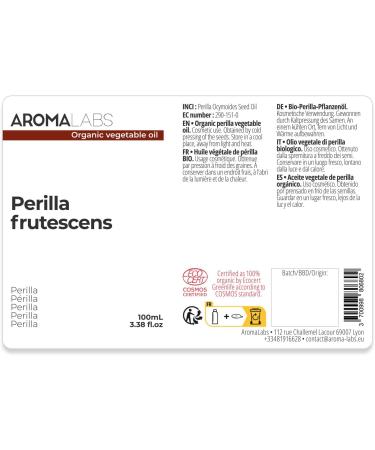 Aroma Labs - Perilla vegetable oil - 100 ml - 100% pure and natural - certified organic - cold pressed - French brand - Buy Online on GoSupps.com