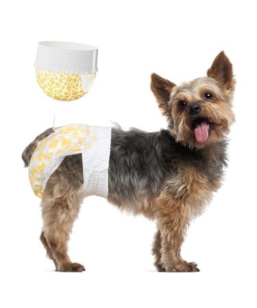 15 Pack S Pull-On Disposable Dog Diapers for Female Dogs - Male Dog Diapers with Stretchy Waistband Fits Waist 26-46 cm Small