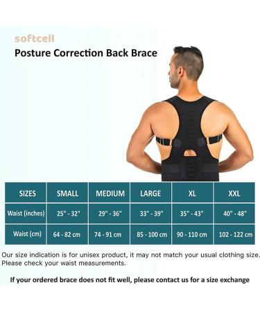 Therapy Back Posture Corrector With Adjustable Shoulder Support For Sitting Posture Correction Breathable And Shaping Black XXL - Buy Online on GoSupps.com