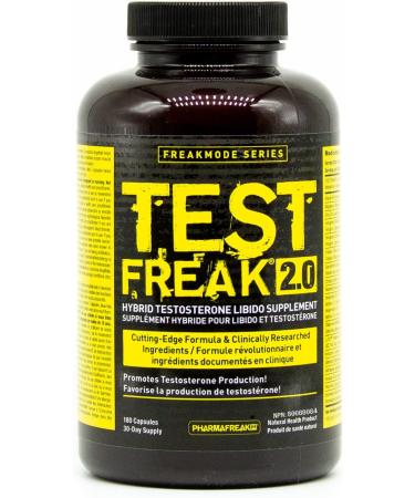 Pharmafreak Test Freak 2.0 - 180 ct New and Improved Version - Ultimate Test Booster - Shown to Improve Performance Energy Sleep Strength and Boost Testosterone - Buy Online on GoSupps.com
