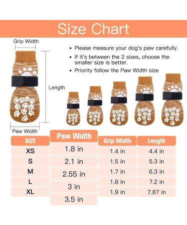 Expawlorer Non-Slip Dog Socks - Soft Breathable Paw Protection with Adjustable Straps - XL Khaki (4 Count) | Ultimate Traction for Wooden Floors - Buy Online on GoSupps.com