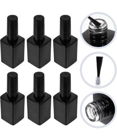 G n rique Lot de 6 Flacons en Verre pour Vernis Gel 15 Ml Carr Noir avec Pinceau Int gr Rechargeables Compacts et tanches pour Usage Professionnel et Voyage - Buy Online on GoSupps.com