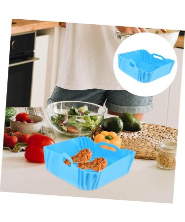Cabilock Fryer Silicone Mat Airfryer Baking Pans Oven Pot Silicone Pad for Under Air Fryer Non Stick Lining Blue 22X21CM - Buy Online on GoSupps.com