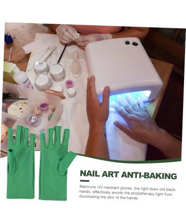 Beatifufu 1 Pair Nail Gloves Nail Polish Elastic Spandex Fingerless 20X8X0.4CM - Buy Online on GoSupps.com