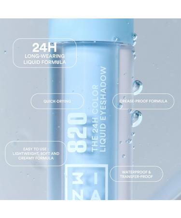3INA MAKEUP The 24H Color Liquid Eyeshadow 820 ice blue liquid eyeshadow 24 hours long lasting waterproof formula light and creamy texture vegan not tested on animals - Buy Online on GoSupps.com
