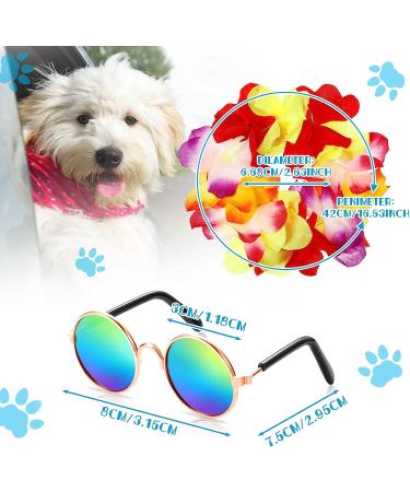 Geyoga 3-Piece Hawaiian Dog Costume Set - T-Shirt, Sunglasses, and Wreath for Small to Medium Dogs in Blue Series - Buy Online on GoSupps.com