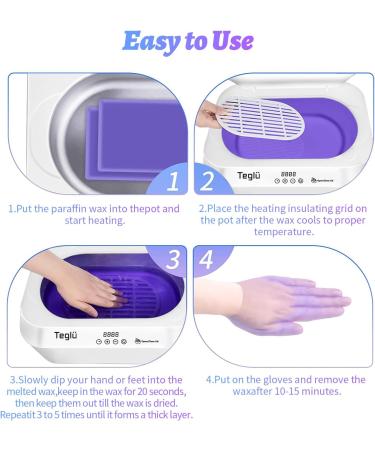 Teglu 4L Paraffin Bath for Hands & Feet | Automatic Lid Opening 3x450g Wax 200W - FHC-2222 White - Buy Online on GoSupps.com