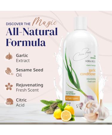 Nora Ross Garlic Extract Conditioner 32 Oz | Hydrating Argan Oil & Wheat Amino Acids for Shiny Frizz-Free Hair - All Hair Types - Buy Online on GoSupps.com