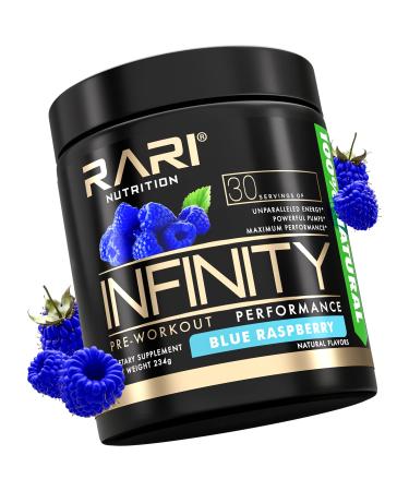 RARI Nutrition - Infinity Pre Workout Powder - Natural Preworkout Energy Supplement for Men and Women - Keto and Vegan Friendly - No Creatine - 30 Servings - (Blue Raspberry)