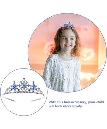 minkissy Snowflake Crown Crystal Crown Princess Crown Tiara Christmas Headband Party Accessories for Girls (Blue) 16x12.5cm Blue - Buy Online on GoSupps.com
