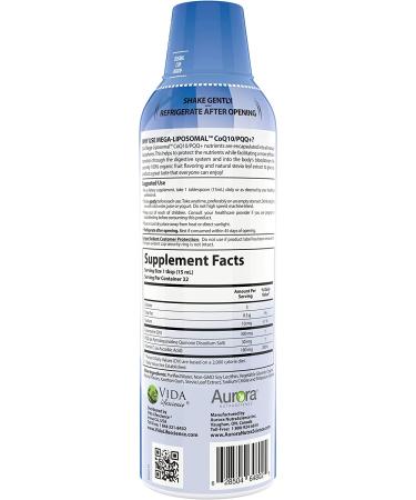 Aurora Nutrascience Mega-Liposomal CoQ10+ | 300 mg Organic Fruit Flavor | 16 fl oz - Buy Online on GoSupps.com