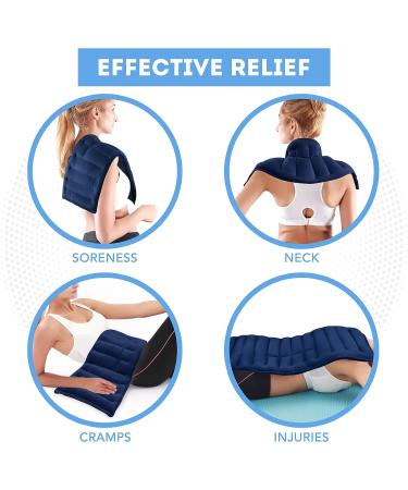 TruHealth Weighted Microwavable Heating Pad - FSA HSA Approved | Soft Plush Cover | Natural Unscented Flaxseed | Moist Heat/Cooling | Large Navy - Buy Online on GoSupps.com