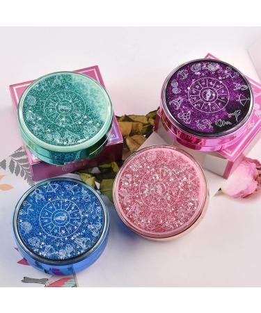 Bling Stars Colored Contact Lens Case with Mirror - Portable & Cute Travel Carry for Teen Girls and Women in Green - Buy Online on GoSupps.com