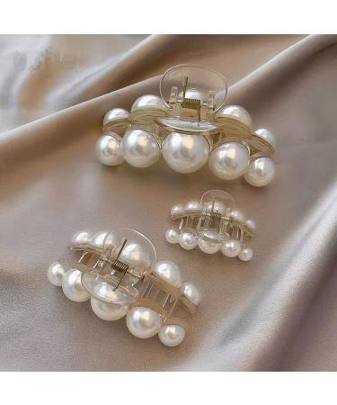 Agirlvct Pearl Hair Claw Clips - Strong Hold Styling Barrettes Gift Set for Women Girls - Non-Slip Hair Accessories (4 Pack) - Buy Online on GoSupps.com