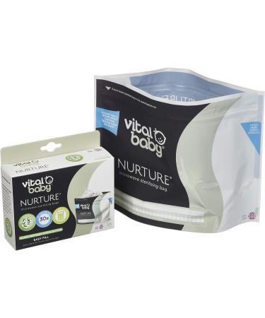 Vital Baby NURTURE Microwave Sterilising Bags - Reusable, Lightweight & Compact - Chemical-Free Sterilisation - 150 Uses - 5 Pack - Buy Online on GoSupps.com