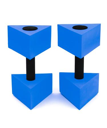 Trademark Innovations 12" Triangular Aquatic Exercise Dumbells - Set of 2 - for Water Aerobics Blue