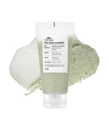 VT COSMETICS CICA Mask Cleanser 2-in-1 Facial Wash Non-Drying Clay Mask Gentle Pore Care Exfoliating Hydrating Centella Asiatica for Acne-Prone & Sensitive Skin Korean Skincare (4.05 fl. oz)