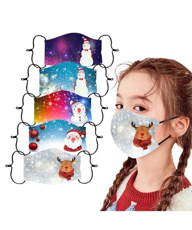 1/5/10PCS Children Christmas Adjustable Comfortable elastic earloop Washable Reusable Breathable with Filters Face_Mask
