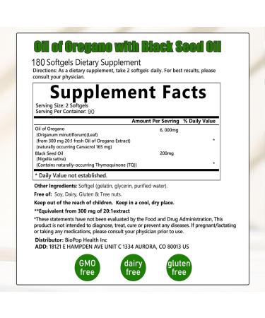 Ovela Oil of Oregano with Black Seed Oil Oil of Oregano Softgels 6000mg Pure & Natural Supplement Immune Support | Improving Gut Health | Boosts Energy Non-GMO Gluten Free (1) - Buy Online on GoSupps.com