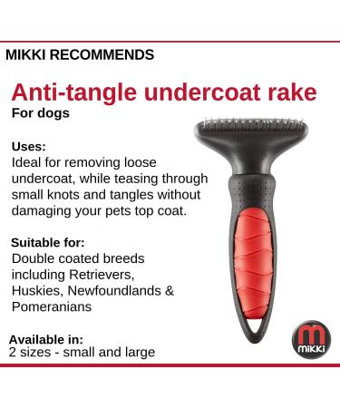 Mikki Dog Puppy Grooming Anti Tangle Rake - Dematting Tool Removes Knots Tangles and Matts - Large L (Pack of 1) Single - Buy Online on GoSupps.com