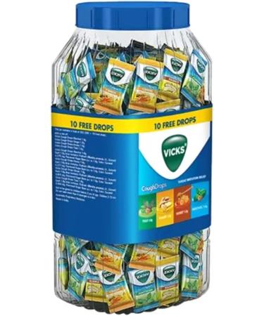 Vicks V Throat Cough Drops - 175 Count | Menthol Ginger & Honey Relief | International Shipping Available - Buy Online on GoSupps.com