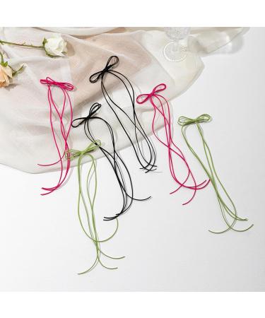 AJOIDR Ballet Ribbon Hair Bows Pack of 2 Hair Clip Korean Style Bows Clip Women Hair Holder Nonslip Barrettes Hair Ornaments Hot Pink - Buy Online on GoSupps.com