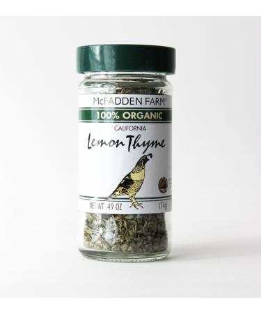 McFadden Farm Organic Lemon Thyme, Dried Herb, Grown and packed in the U.S.A., 0.49 oz. in glass jar