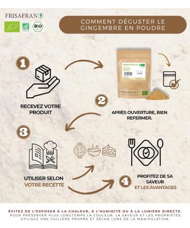 FRISAFRAN | Gingembre Bio en poudre 40g | pice | Alimentation naturelle | moulu | Assaisonnement | v g talien | sans additifs | saveur et ar me | Gingembre naturel | gingembre-moulu Gingembre 40g - Buy Online on GoSupps.com