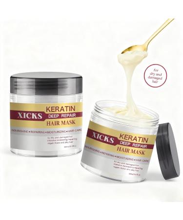Keratin Deep Repair hair mask intensive nourishing and moisturizing treatment for dry and damaged hair repaired to regain silky hydrated hair 500 ml - Buy Online on GoSupps.com