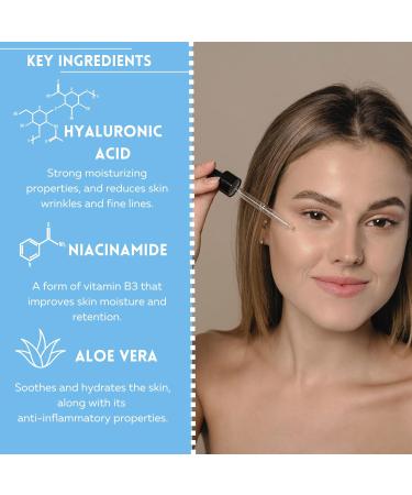 Hyaluronic Acid Face Serum with Aloe Vera Anti Wrinkle & Anti Ageing Serum Moisturiser for Face Flandor Beauty in All of US - Buy Online on GoSupps.com
