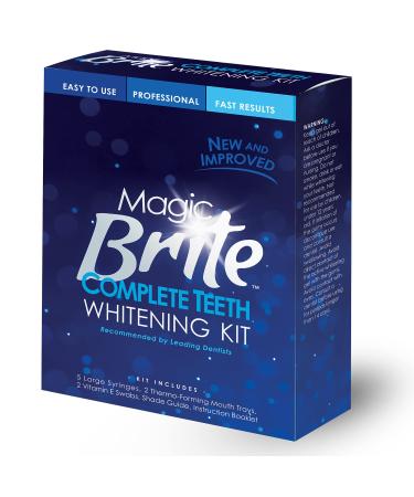 MagicBrite LED Teeth Whitening Kit - 35% Carbamide Peroxide, 2 Mouth Trays, (3) 3ml Gel Syringes - Buy Online on GoSupps.com