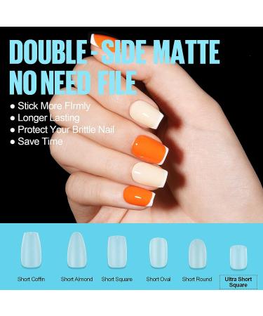TOMICCA Extra Short Coffin Nail Tips - 450Pcs Soft Gel Tips for Nail Extension | Matte Finish Fake Nails in 15 Sizes with Storage Box - Buy Online on GoSupps.com