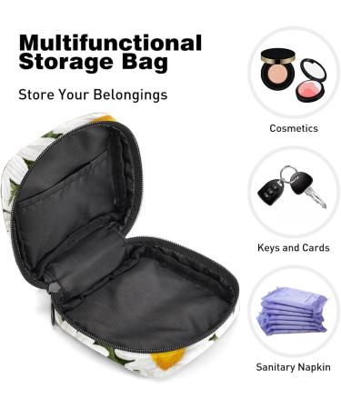 Chamomile Leaf Pattern Sanitary Napkin Storage Bag - Multi-Colored Portable Period Pouch for Women and Girls - Buy Online on GoSupps.com