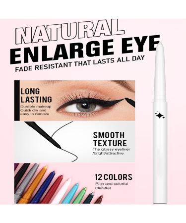 Eye Liner Pens | 12 Colors Matte Eye Liners Sweatproof Makeup Colors Waterproof Eye Liners Long Lasting Eye Colors for Women Girls - Buy Online on GoSupps.com