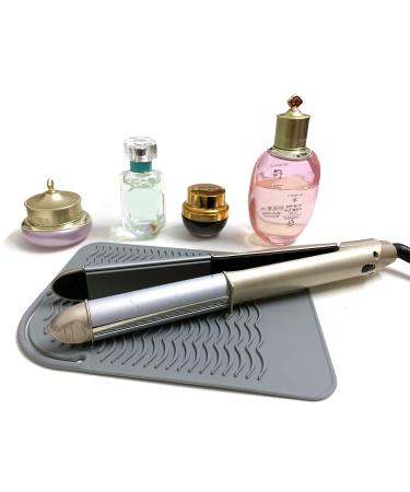 9 x 6.5 Heat Resistant Silicone Mat for Styling Tools - Grey | Curling Iron, Hair Straightener, Flat Iron Mat - Buy Online on GoSupps.com