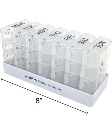 Buy e-Pill 8x Daily Large Weekly Pill Organizer | Clear Vitamin & Medicine Storage | International Shipping Available - Buy Online on GoSupps.com