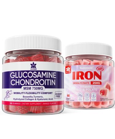 LILICARE Glucosamine Chondroitin Gummies + Iron Supplement for Women