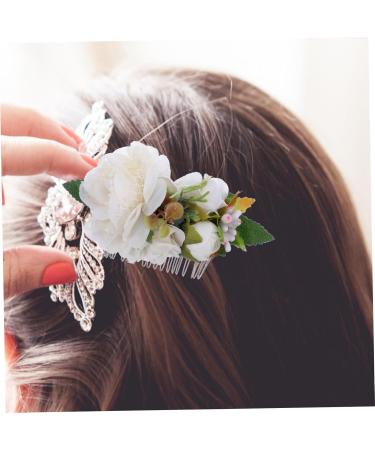 Ipetboom Bridal Hair Accessories Hair Pin Hair Barrettes Tiara Flower Bridal Side Comb Wedding Hair Comb Wedding Bride Hair Comb Hair Comb for Bride Comb for Bridal Tuck Comb Silk Flower - Buy Online on GoSupps.com