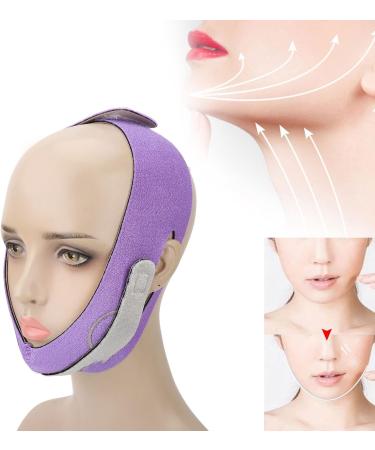 Qukaim Facial Slimming Strap Face Lifting Band V Line Elastic Graphene Breathable Adjustable Strap for Slimming Face Purple - Buy Online on GoSupps.com