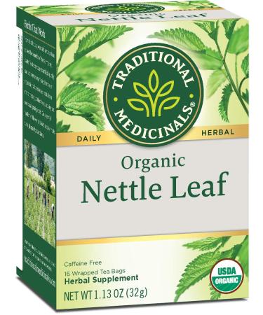Traditional Medicinals Herbal Teas Organic Nettle Leaf Herbal Tea Naturally Caffeine Free 16 Wrapped Tea Bags 1.13 oz (32 g)