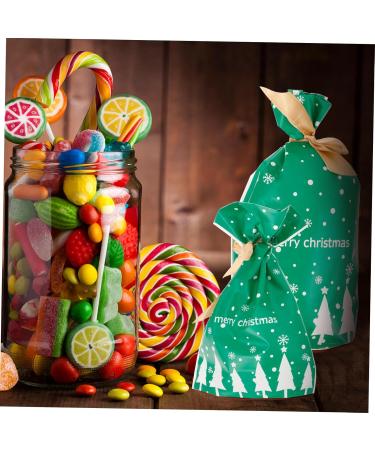 KOMBIUDA Christmas Sack 50pcs Christmas Bag Candy Bags Halloween Candy Christmas Drawstring Bag Snowflake Crisp Ribbon - Buy Online on GoSupps.com