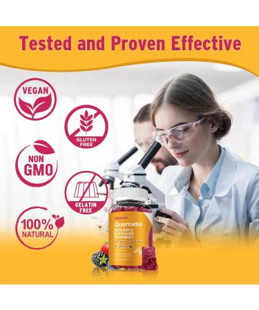2 Packs Quercetin with Bromelain Gummies, Elderberry, Echinacea, Vitamin C D Zinc - Immune System Support 120 Counts Pure Quercetin Supplements Gummies for Kids & Adults Mixed Berry 60 Count (Pack of 2) - Buy Online on GoSupps.com