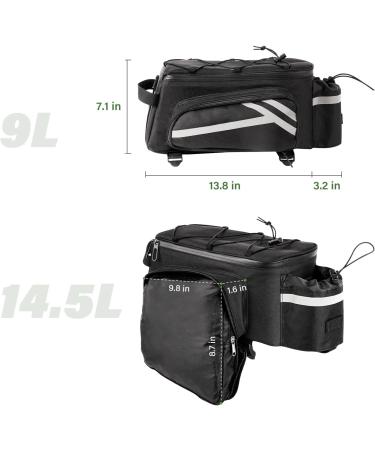 Frephy 14.5L Waterproof Bike Rear Rack Bag with Rain Cover - Ideal for Commuter and Trekking Bikes - Buy Online on GoSupps.com