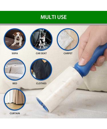 Buy Mudela Extra Sticky Lint Roll for Animal Hair - 6 Replacement Rolls for Effective Cat & Dog Hair Removal | Lint Roller for Clothing Sofa Bed & Carpet - Buy Online on GoSupps.com