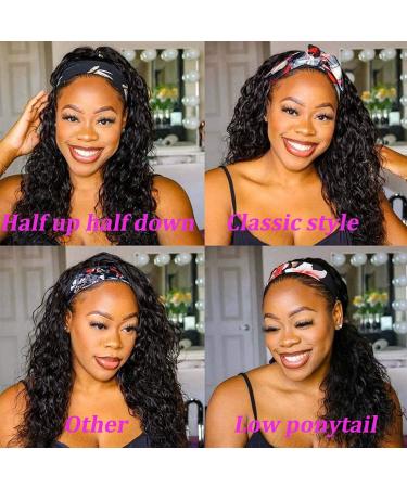 12 Curly Deep Wave Headband Wig 100% Human Hair for Black Women - Glueless None Lace Front Machine Made - 150% Density with Headbands (12 Inches) - Pack of 1 - Buy Online on GoSupps.com