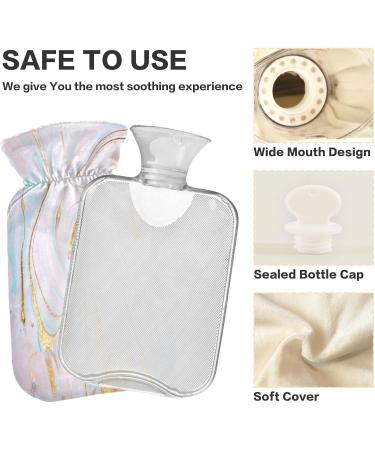 Pastel Marble Heat Bottle - 1L Transparent Warm-Up Bag for Pain Relief | Ideal Hot Cold Compress for Cramps Back Shoulder | Perfect for Kids Men & Women - Buy Online on GoSupps.com