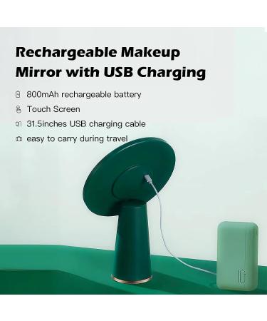 Tanmicoshomy Makeup Mirror with Lights - 31 Inches, 5X Magnification, USB-C Rechargeable, 3 Color Dimmable Lighting, Touch Screen - Green - Buy Online on GoSupps.com