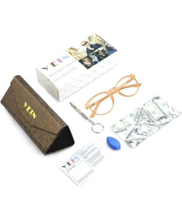 Blue Light Blocking Bifocal Reading Glasses for Men and Women - Oval Frame with Spring Hinge (+0.00/+1.50) - Champagne 1.5x - Buy Online on GoSupps.com