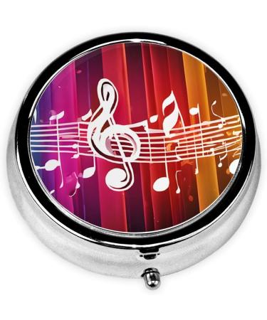 Music Note Mini Round Pill Box | 3 Compartment Travel Organizer | Portable Pill Case for Home & Office - Buy Online on GoSupps.com